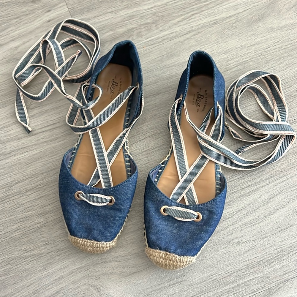 G.H. Bass & Co. Denim Blue Lace-Up Espadrilles